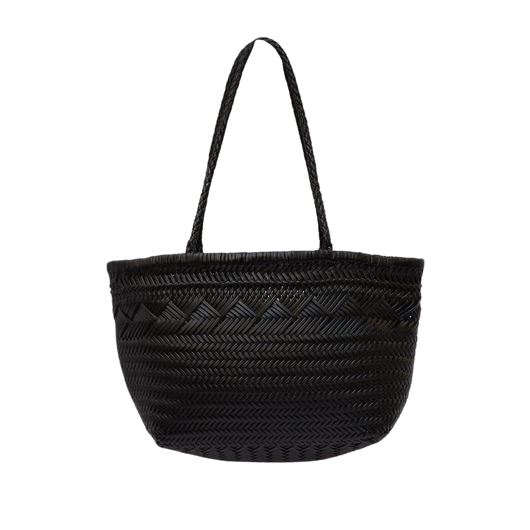 Sac cabas tressé noir • Kaelis