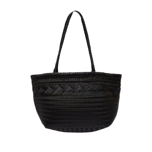 Sac cabas tressé noir • Kaelis
