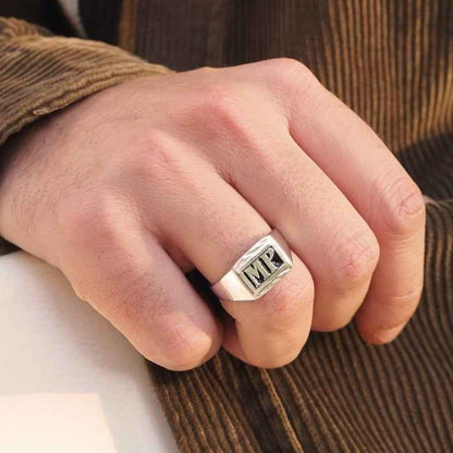 Chevalière homme 2 initiales • Sega
