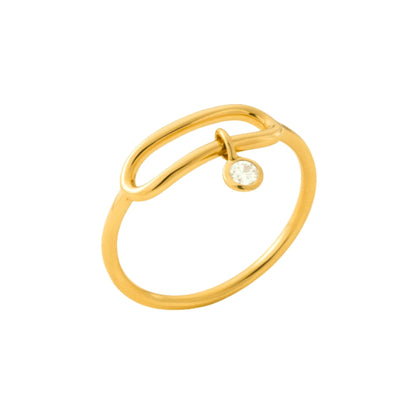 Bague fine ajourée en plaqué or 18 carats avec oxyde de zirconium – bijou féminin élégant Ovation Bijoux