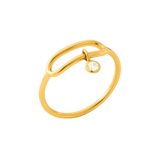 Bague fine ajourée en plaqué or 18 carats avec oxyde de zirconium – bijou féminin élégant Ovation Bijoux