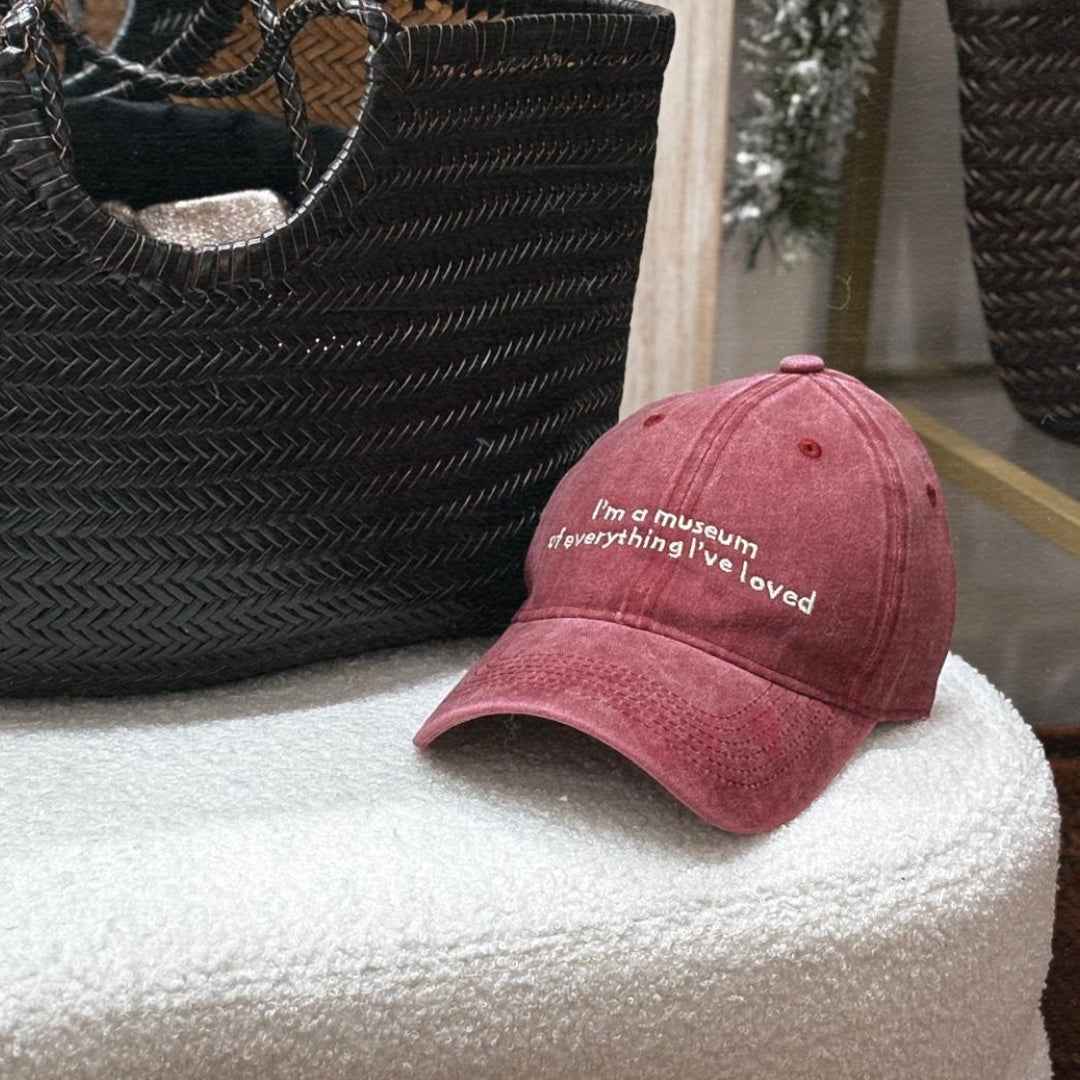 Casquette vintage brodée • Vieux rose
