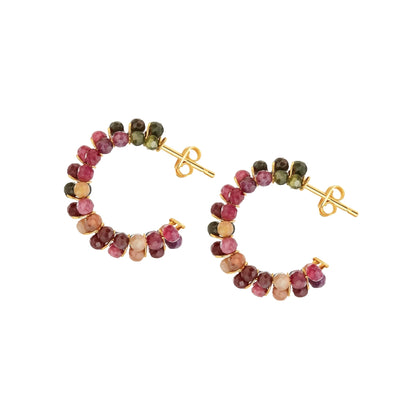 Créoles pierres naturelles tourmaline • India