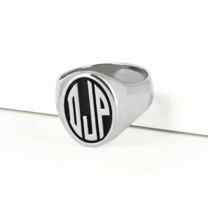 Bague homme 3 initiales argent • Bruce