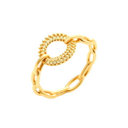 Bague carrée sertie d’oxydes de zirconium – plaqué or 18k ou argent 925 • Maëlia