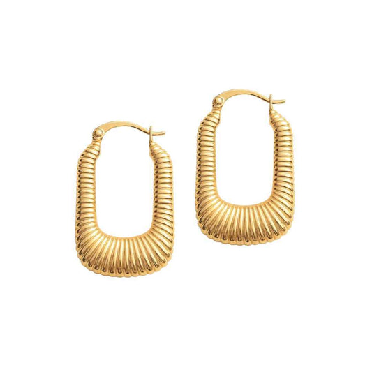 Créoles carrées striées Argent • Corentine