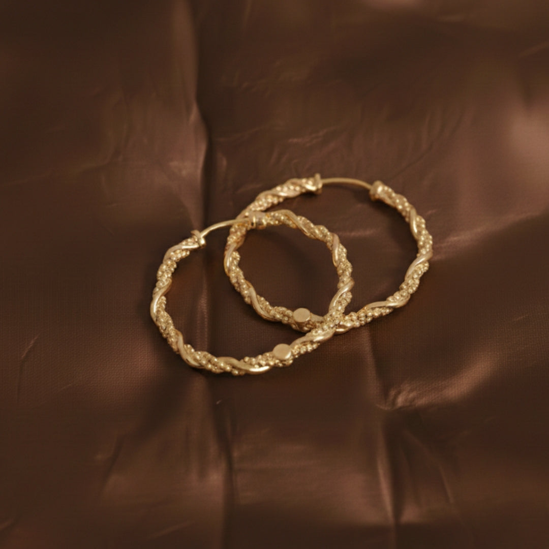 créoles torsadées plaqué or