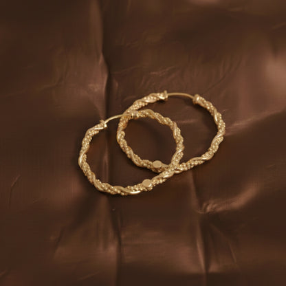 créoles torsadées plaqué or