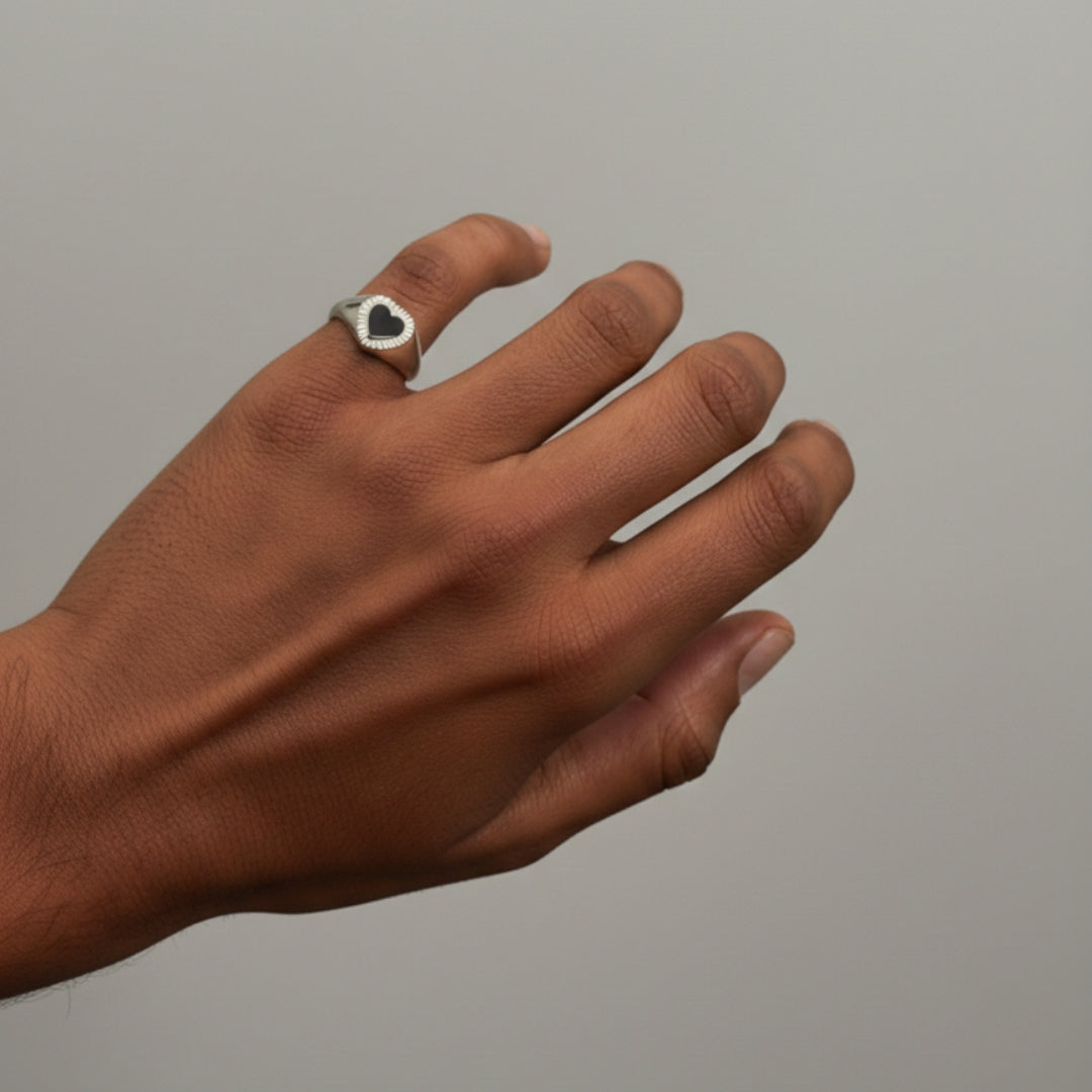 Bague Petit Doigt Homme coeur 