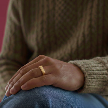  Chevalière Homme Plaqué Or Personnalisé petit doigt