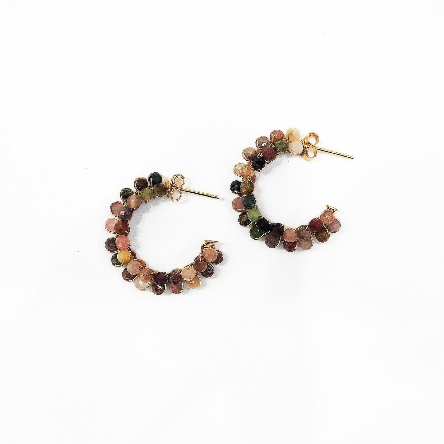 Créoles pierres naturelles tourmaline • India