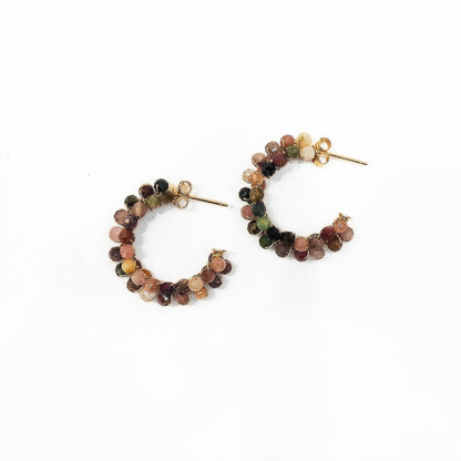 Créoles pierres naturelles tourmaline • India