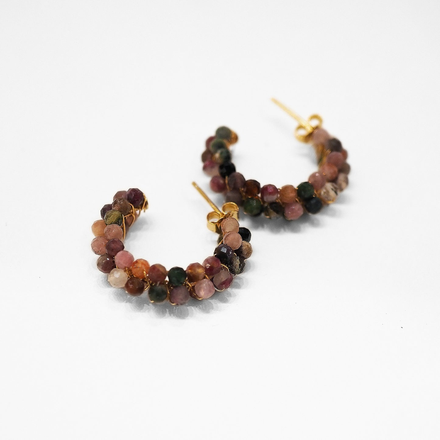 Créoles pierres naturelles tourmaline • India