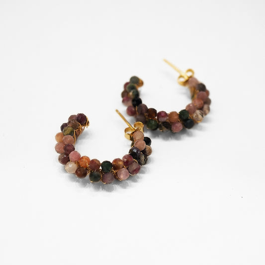 Créoles pierres naturelles tourmaline • India