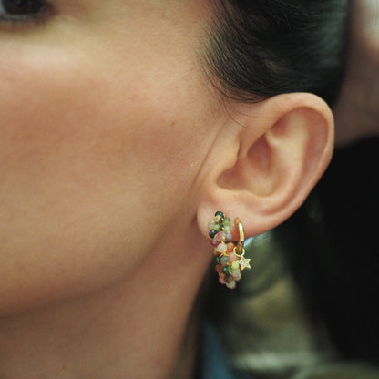 Créoles pierres naturelles tourmaline • India