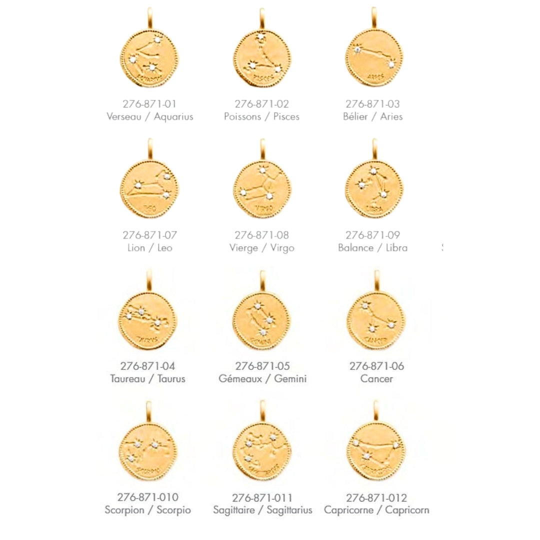 Pulsera con el signo del zodiaco bañada en oro de 18 quilates • Nate