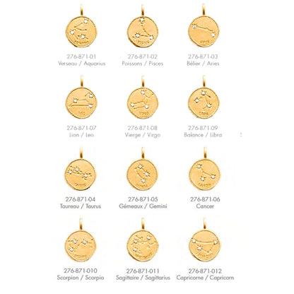 Pulsera con el signo del zodiaco bañada en oro de 18 quilates • Nate