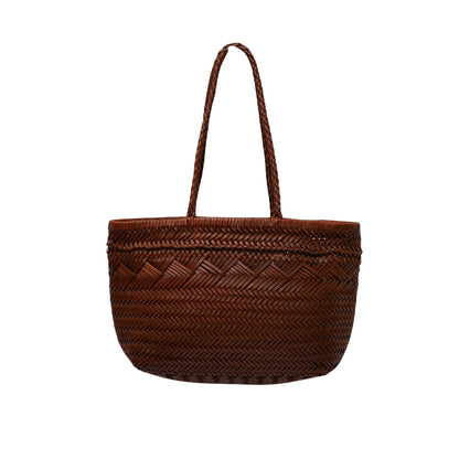 sac cabas tressé brun vintage femme marron