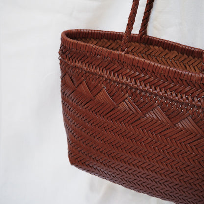  sac cabas tressé brun vintage pour femme marron