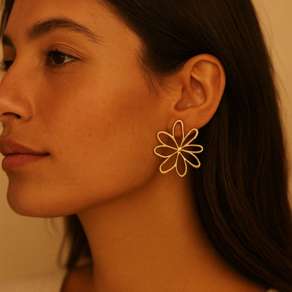 boucles d'oreilles fleur ajourées 
