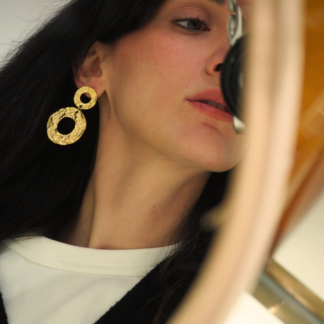 boucles martelées dorées XXL pour femme légères