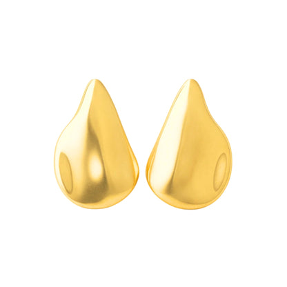 Boucles d’oreilles goutte minimalistes en acier PVD doré • Naïa