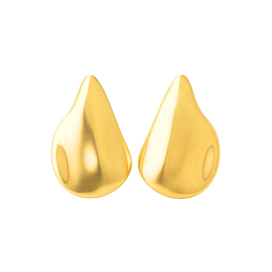 Boucles d’oreilles goutte minimalistes en acier PVD doré • Naïa