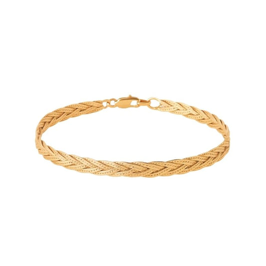Bracelet tressé en plaqué or 18 carats avec fermoir doré – bijou élégant et intemporel Ovation Bijoux