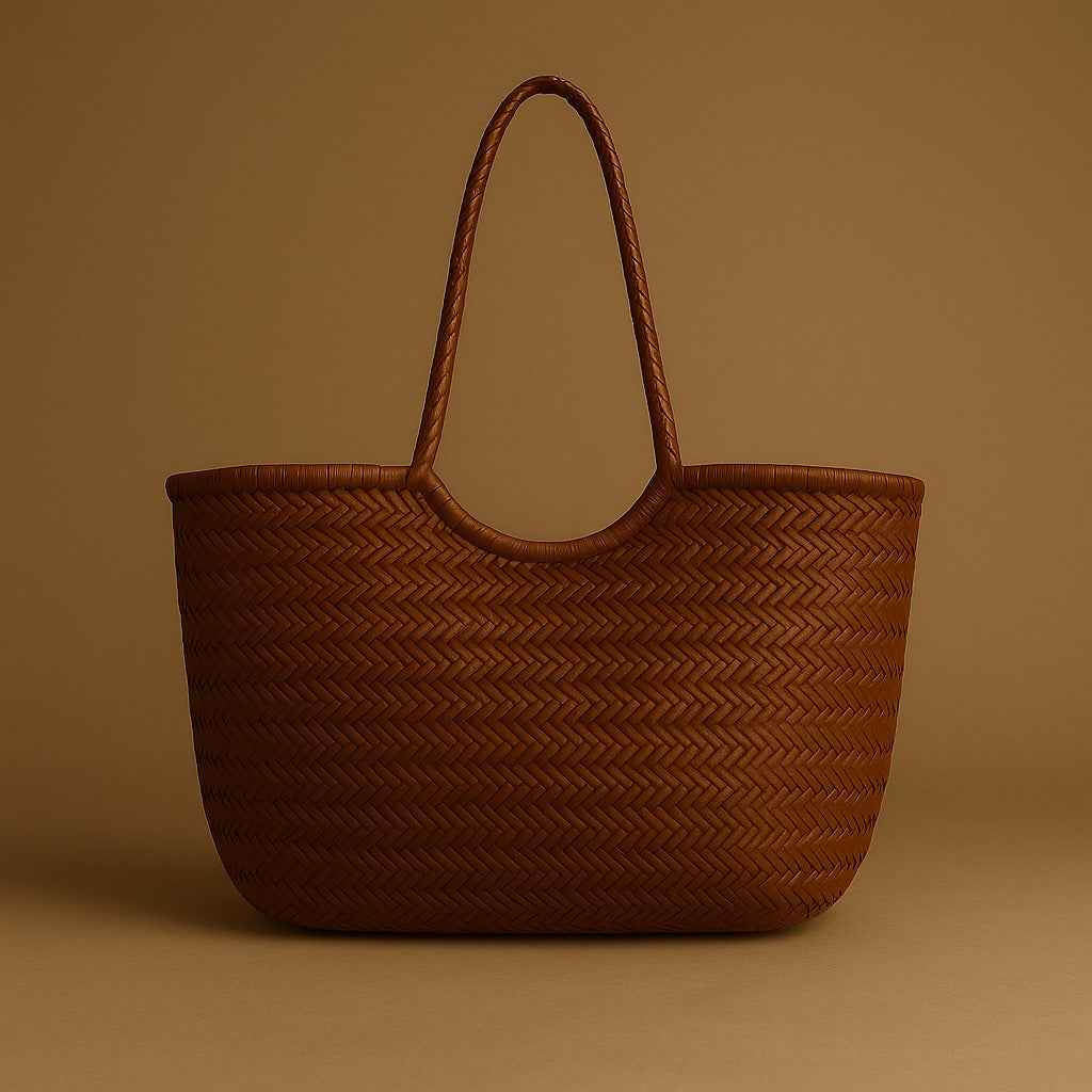 Sac cabas tressé caramel • Ayden