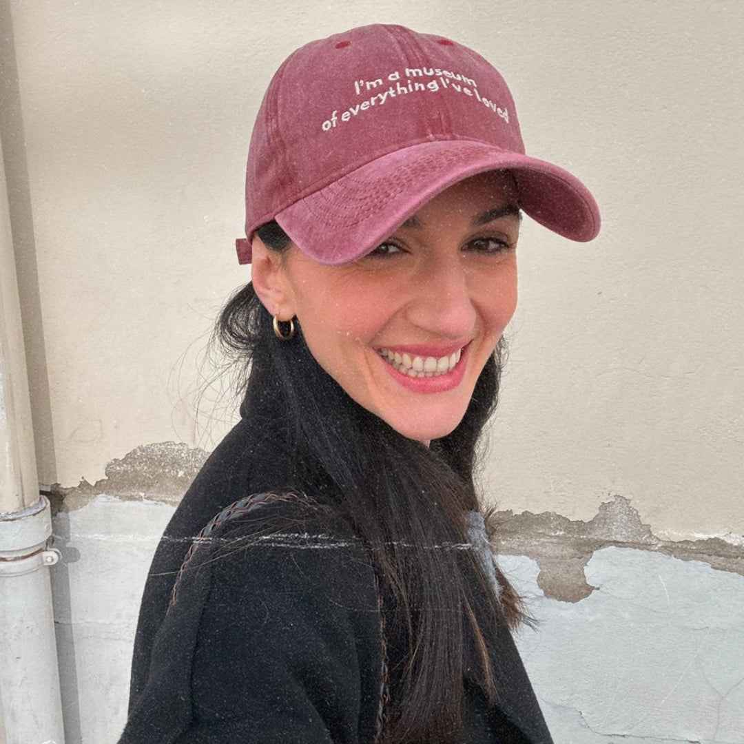 Casquette vintage brodée • Vieux rose
