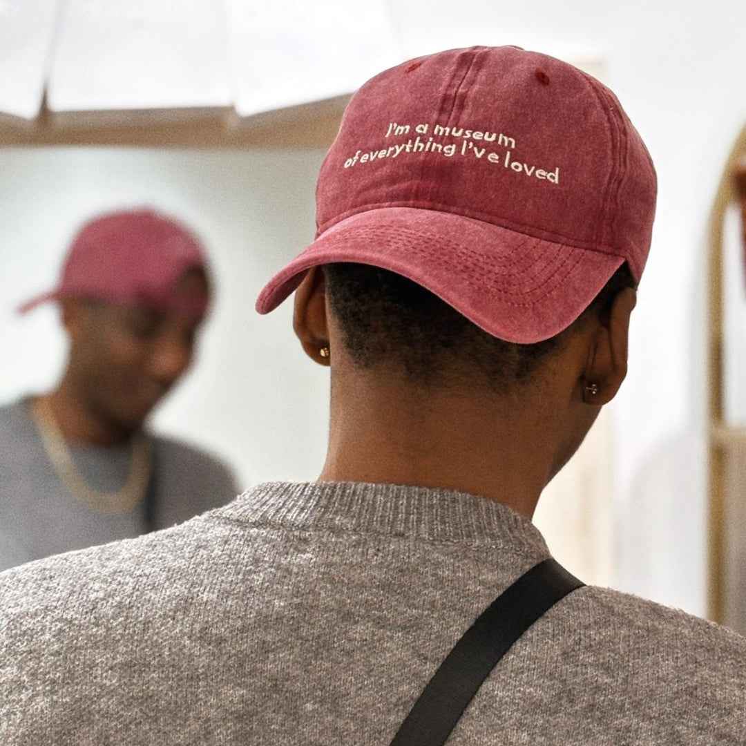 Casquette vintage brodée • Vieux rose