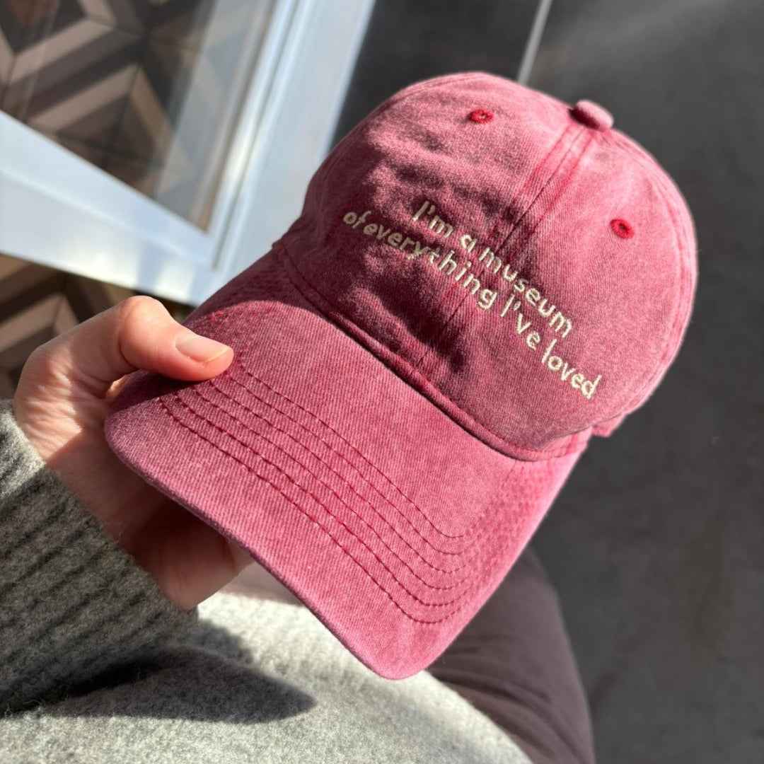 Casquette vintage brodée • Vieux rose