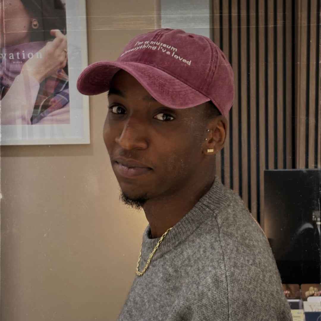 Casquette vintage brodée • Vieux rose