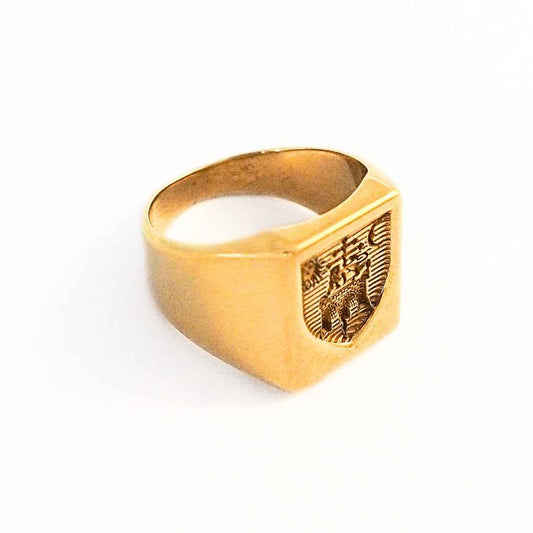 Chevalière blason carrée en or 18k • Cairo
