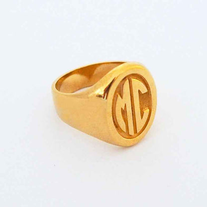 Chevalière homme initiales or 18 carats • Archie