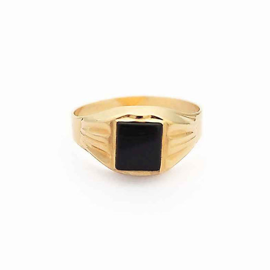 Chevalière homme or 18 carats onyx • Alda