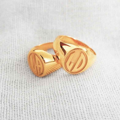 Chevalière homme initiales or 18 carats • Archie