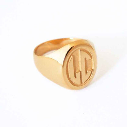 Chevalière homme initiales or 18 carats • Archie