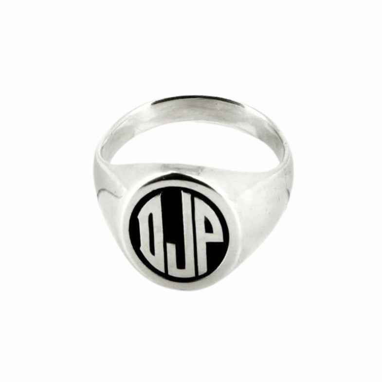 Bague homme 3 initiales argent • Bruce