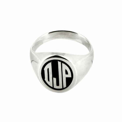 Bague homme 3 initiales argent • Bruce