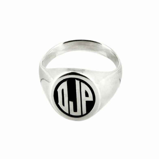 Bague homme 3 initiales argent • Bruce