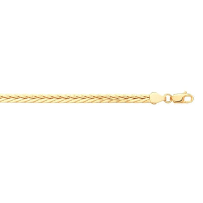 Collier doré tressé en plaqué or 18 carats présenté à plat – bijou raffiné au design classique Ovation Bijoux