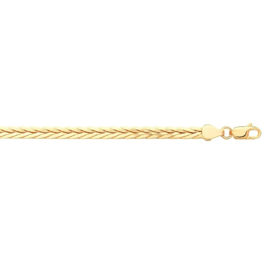 Collier doré tressé en plaqué or 18 carats présenté à plat – bijou raffiné au design classique Ovation Bijoux