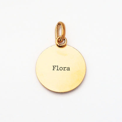 médaille bapteme ange or jaune 18 carats personnalisée