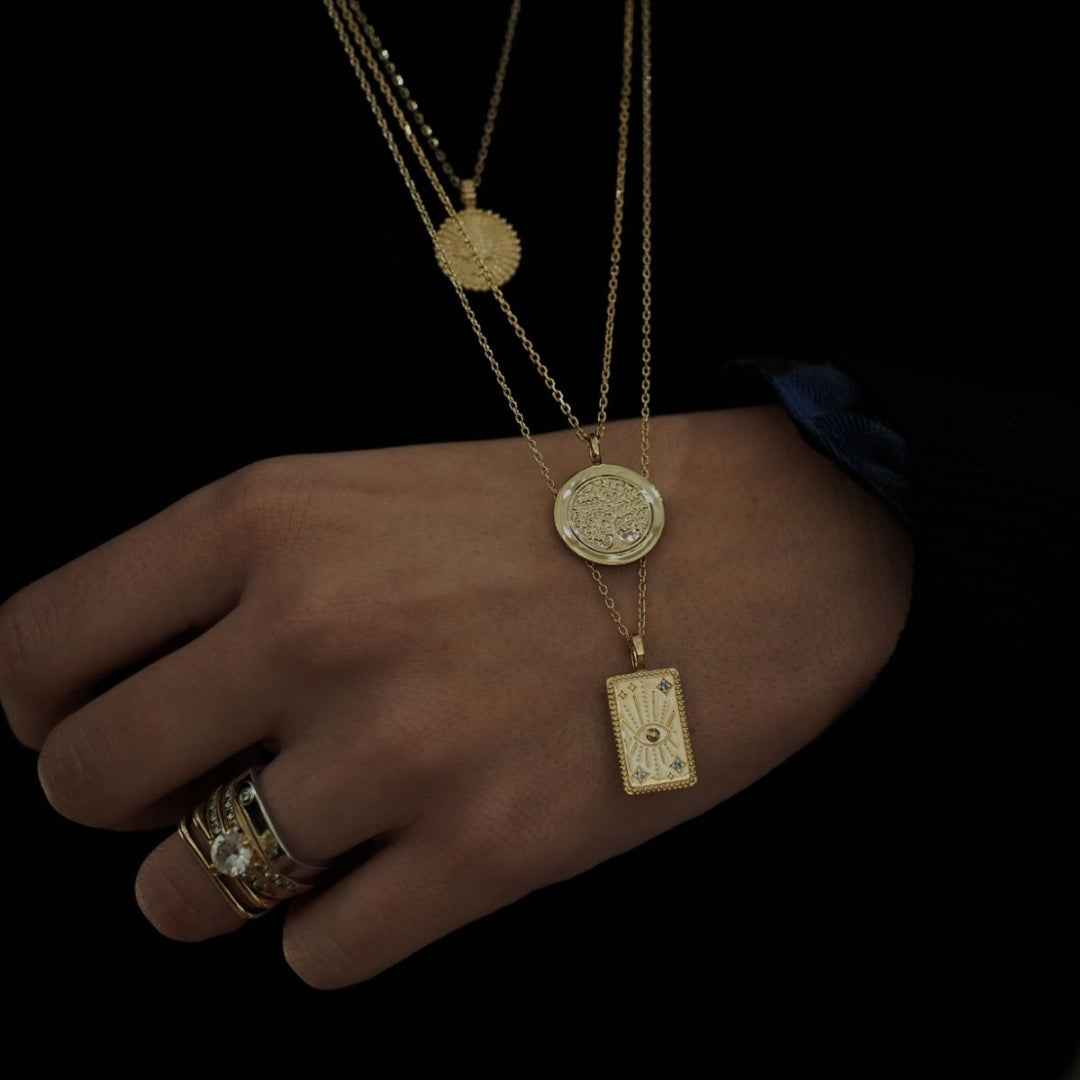 pendentif arbre de vie plaqué or 18k arbre enfant