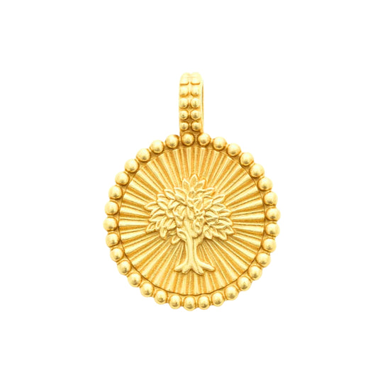 Pendentif arbre de vie rond plaqué or 18k • Élia (Copie)
