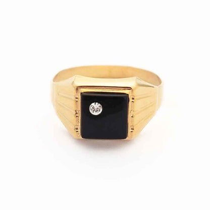 Chevalière homme or 18k onyx • Joël