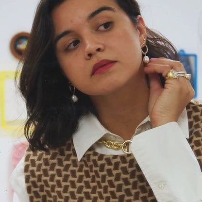 Chevalière petit doigt femme nacre • Gloria