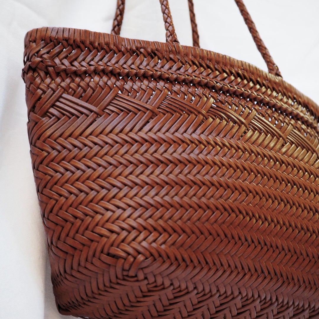  sac cabas tressé brun vintage